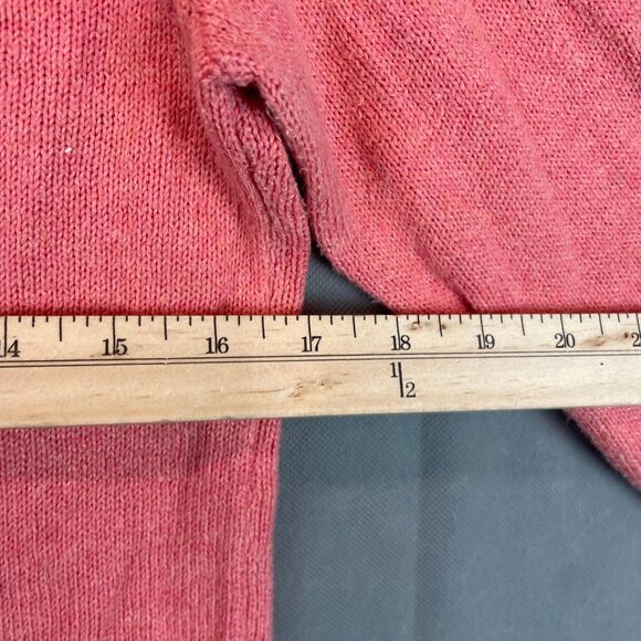 Old Navy Sweater Women Medium Coral Long Sleeve V-Neck Pullover Lightweight - Picture 6 of 6